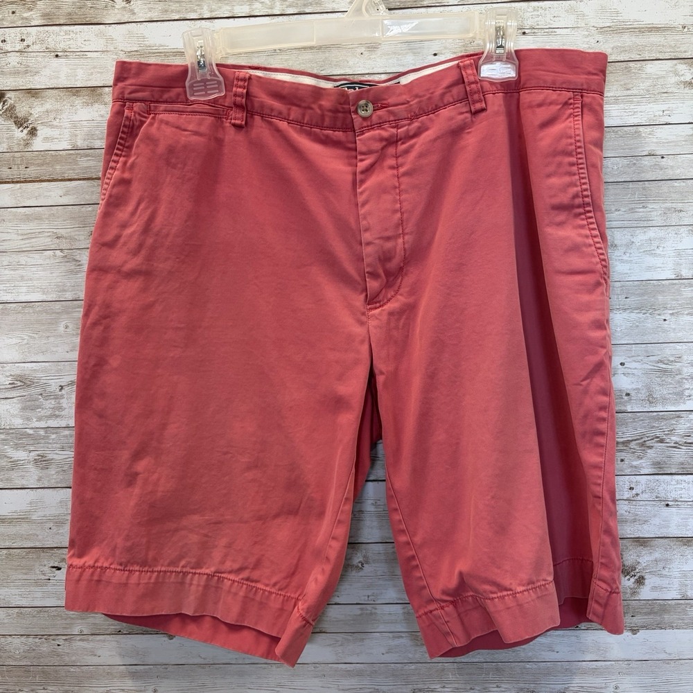 Polo Ralph Lauren Mens 36 Chino Shorts Red Pink Flat Front 100% Cotton Preppy